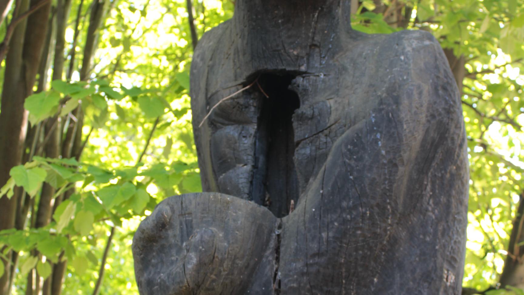 Obra "Bonzo" ubicada en el Museo Regional Araucanía.