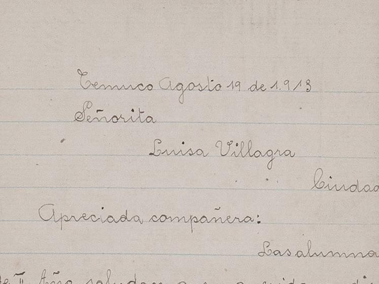 Carta de condolencias de compañeras de Luisa Villagra por el fallecimiento de su padre