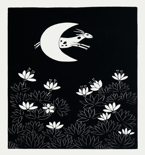 Cabrita Sueña con la luna.1978.Xilografía. 50 x 37 cm Cabrita Sueña con la luna.1978.Xilografía. 50 x 37 cm